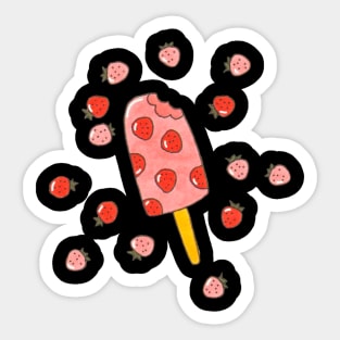 Strawberry ice cream//Drawing for fans Sticker